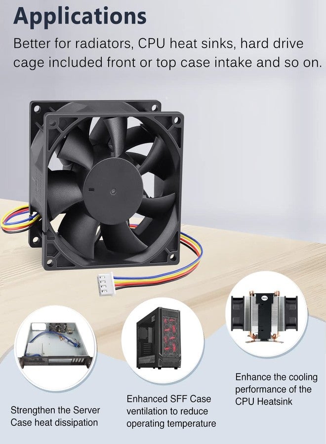 GDSTIME 92mm x 38mm PWM Fan High Static Pressure 90mm 12V Brushless DC Cooling Fan 4 Pin Dual Ball Bearing - Image 3